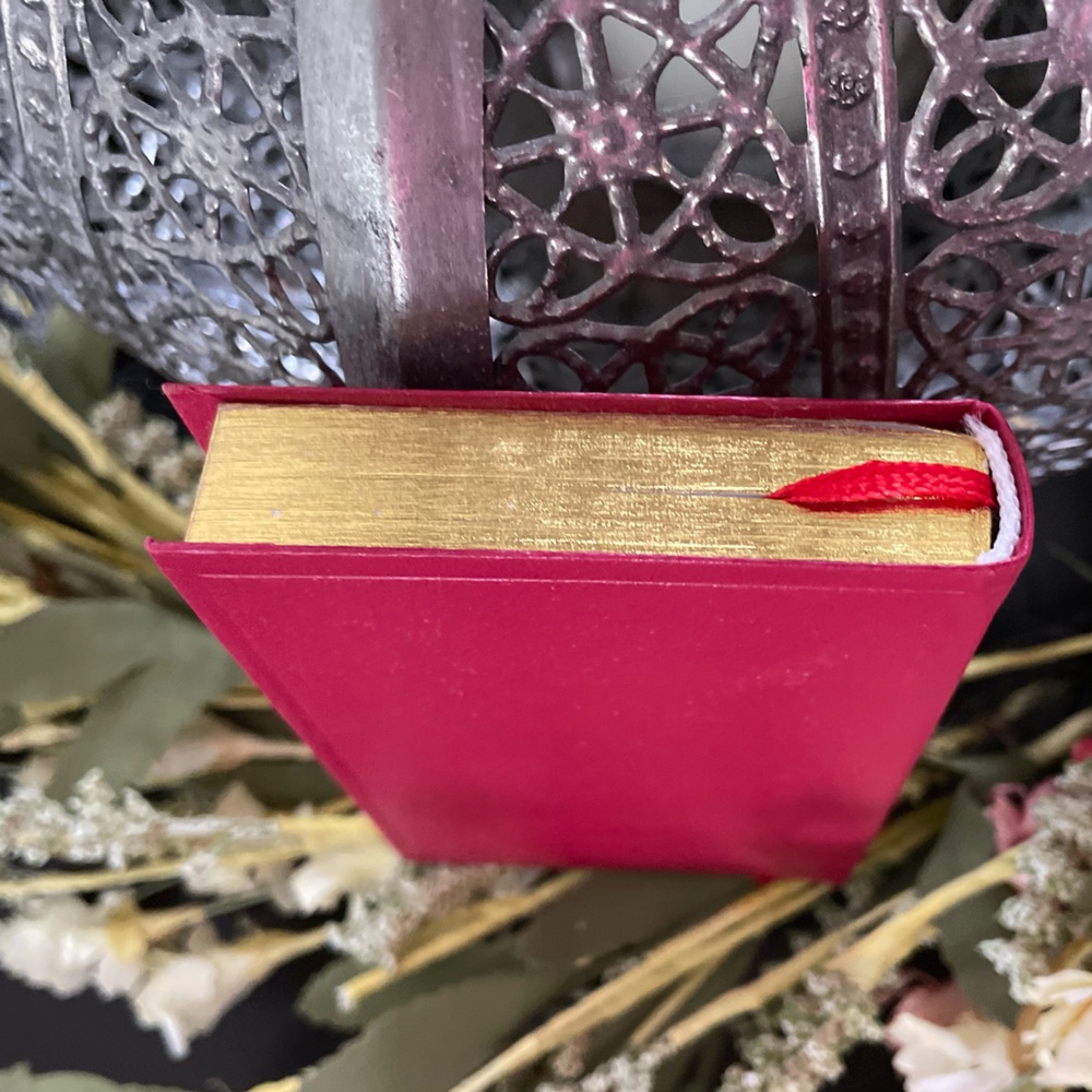 Mini Holy New Testament KJV Pocket Bible new bright red gold trim with leaf - Picture 5 of 7